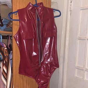 Red Latex Bodysuit